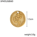 Gedetailleerde weergave van gouden bloemenhanger van 1,5 cm met gewicht van 3,0 g - Retro Bloemen Stijl (XP49526BW0)