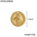 Detailed relief of lily of the valley flower pendant, diameter 1.5cm and 3.0g weight - Lily of the Valley Embossed Style (XP49528BW0)