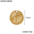 Detailed view of golden flower pendant showing 1.5cm diameter and 3.0g weight specs - Elegant Lily of the Valley (XP49532BW0)