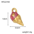 Detail of ice cream charm pendant with gold plating and red enamel drips, 1.0cm by 0.6cm - Red Accented Ice Cream Style (HP2221B3)