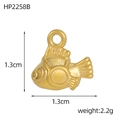 Macro detail of golden Taurus zodiac fish pendant with matte finish and 1.3cm dimension - Cartoon Chubby Fish Style (HP2258B)