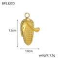 Makroansicht des goldenen Mais-Anhängers aus Metall mit Maßen 1,3 cm x 1,0 cm - Mais-Stil (BP3337D)