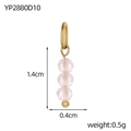 Vista dettagliata di un ciondolo in perle di cristallo rosa da 1,4 cm con anello dorato - Stile con Perline Rosa (YP2880D10)