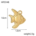 Detalle macro del colgante de pez tropical chapado en oro de 18K con altura 1,6cm y ancho - Forma de Pez Ángel (HP2514B)