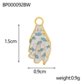 Detail view of a small ghost ghost charm with size markings of 1.5cm by 0.9cm height - Spotted Ghost Style (BP000092BW)