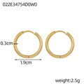 Orecchini a cerchio in acciaio inossidabile dorato lucido dal design minimal di 1.9cm - 1.9cm / Stile Cerchio Dorato Minimalista (022E34754D0W0)