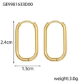 Polished gold-tone oval hoop earrings with size dimensions 2.4cm by 1.3cm and 3.0g weight - Mirror Gold Large Oval Earring (GE9981633D00)