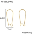 Detail view of gold geometric heart-shaped earring hooks with 2.5cm size specifications - Minimalist Gold Kidney Hook Accessory (XP18863D0W0)