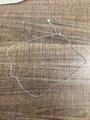 Minimalist silver stainless steel fine link chain necklace with lobster clasp and tag - Steel Color Necklace Chain