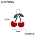 Dettaglio pendente ciliegia con dimensioni 1.6cm x 1.4cm per creazione gioielli - Stile Ciliegia (BP0000119AW)