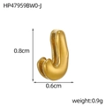 Polished 18K gold-plated stainless steel hollow letter J mini pendant charm for jewelry - 18K Bubble Letter-J