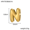 18K gold plated hollow letter N pendant charm with 0.8cm height and 0.6cm width - 18K Bubble Letter-N