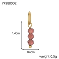 Detail of three faceted purple beads pendant with gold ring measuring 1.4cm by 0.4cm - Purple Beaded Style (YP2880D2)