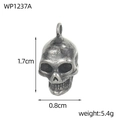 Detail of vintage skull pendant showing dimensions 1.7cm by 0.8cm and 5.4g weight - 3D Shadow Skull Charm (WP1237A)