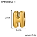 Mini 18K gold plated stainless steel letter H hollow pendant with 0.8cm height dimensions - 18K Bubble Letter-H
