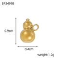 Polished gold gourd mini pendant with dimensions 0.9x0.4cm and small jump ring for DIY jewelry - Golden Gourd Shape Pendant (BP2499B)