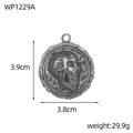Gothic skull pendant dimensions showing 3.9cm by 3.8cm with weight 29.9g specifications - Side Face Skull Relief Style (WP1229A)