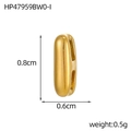 18K gold plated stainless steel hollow oval charm pendant size 0.8cm by 0.6cm - 18K Bubble Letter-I