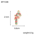 Dettaglio ciondolo a bastoncino di zucchero con smalto e fiocco, dim. 2,1x0,8cm - Stile Bastoncino di Zucchero (BP1138B)
