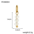 Detail view of oval crystal beaded pendant with golden hardware and dimension markings - Transparent Beaded Style (YP2880D4)