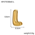 Polished 18K gold plated stainless steel letter L pendant 0.8cm mini size charm - 18K Bubble Letter-L