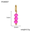 Specifiche dettagliate delle dimensioni del ciondolo retrò francese con anello ovale e perle - Stile con Perline Rosa Scuro (YP2880D7)