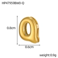 Polished 18K gold plated stainless steel letter Q pendant charm measuring 0.8cm by 0.6cm - 18K Bubble Letter-Q
