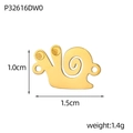 Detailed view of snail-shaped gold pendant with dimensions of 1.0cm by 1.5cm and weight 1.4g - Snail Style (P32616DW0) / Gold