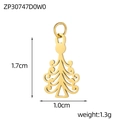 Dettaglio del ciondolo ad albero di Natale dorato 1,7 cm con misure e peso - Stile Albero di Natale Vuoto (ZP30747D0W0)