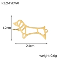 Detailed view of a golden dachshund dog charm with dimensions 1.2cm by 2.0cm - Dachshund Style (P32619DW0)