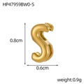 Miniature hollow letter S pendant charm in 18K gold plated stainless steel - 18K Bubble Letter-S