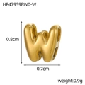 Polished 18K gold-plated stainless steel hollow letter W mini pendant charm - 18K Bubble Letter-W