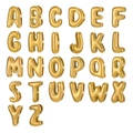 3D puffy gold letter beads A-Z set in polished 18K gold plated stainless steel - Set of 26
