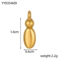 Detailed view of a gold gourd pendant with dimensions 1.4cm by 0.6cm and 2.2g weight - Letter-I