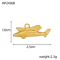 Gold helicopter pendant made of titanium steel with size 2.5x1.0cm dimensions - Transport Plane (HP2496B)