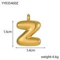 Detailed view of bubble initial Z pendant in gold with 1.5cm by 1.4cm dimensions - Letter-Z