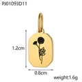 Gedetailleerde weergave van een gouden achthoekige bloemenhanger, 1,2cm x 0,8cm - November Geboortebloem (PJ01093D11)