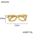 Detailed view of a gold-plated glasses charm with size measurements 2.2cm by 0.8cm - Glasses Frame Shape (HP2357B)