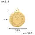 Nahaufnahme des goldfarbenen Uhrenanhängers mit Maßen und römischen Ziffern - Hp3241d - Uhr