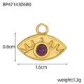 Detailansicht des Evil Eye Anhängers Maße 1,6cm x 0,8cm mit violettem Stein - Augenförmige Lila Perle (BP47143D6B0)