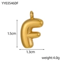 3D bubble letter F pendant in gold finish, stainless steel DIY jewelry 1.5cm x 1.3cm - Letter-F
