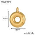 Golden donut bubble pendant necklace charm 1.5cm stainless steel jewelry accessory - Letter-O