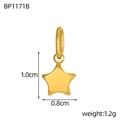 Detailweergave van een gouden ster hanger van 1,0 cm bij 0,8 cm voor DIY-sieraden maken - Ster Stijl (BP1171B)