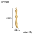 Detailed view of irregular gold liquid pendant charm with 2.5cm height and top loop - Fluid Long Strip Shape (HP2248B)