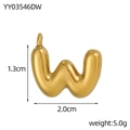 Gold balloon letter W pendant in stainless steel with 1.3cm height and 5.0g weight - Letter-W