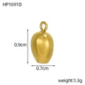 Macro detail of gold teardrop pendant showing 0.9cm height and 0.7cm width dimensions - Minimalist Drop Charm (HP1691D)