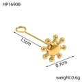 Detailed view of HP1690B gold petal pendant measuring 1.5cm for DIY jewelry making - Star Round Head Charm (HP1690B)