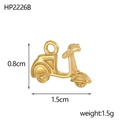 Macro view of gold scooter charm pendant with detailed 0.8x1.5cm dimensions - Classic Scooter Shape (HP2226B)