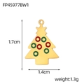 Prachtige emaille kerstboom hanger goudkleurige afwerking afmetingen 1,7 cm bij 1,4 cm - Kerstboom Stijl (FP45977BW1)