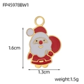 Detailweergave van de Kerstman emaille hanger met afmetingen van 1,6 cm hoogte en 1,3 cm breed - Kerstman Stijl (FP45978BW1)